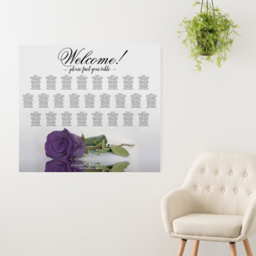 Welcome Amethyst Rose 25 Table Seating Chart Foam Board