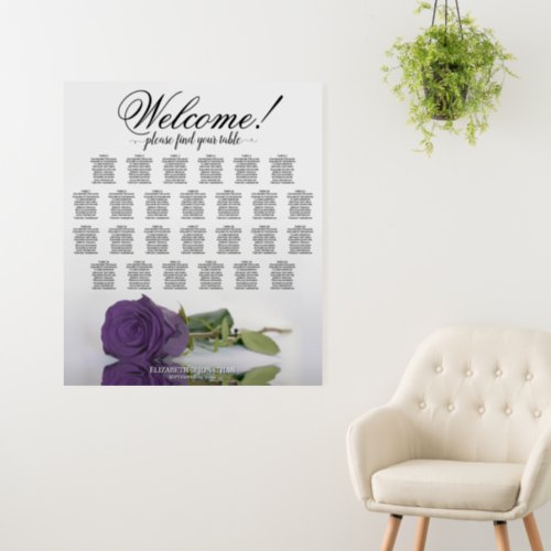 Welcome Amethyst Rose 26 Table Seating Chart Foam Board