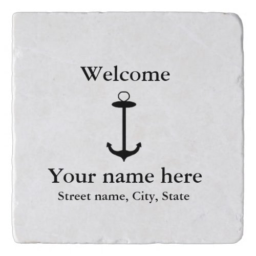 Welcome anchor simple design add name place detail trivet