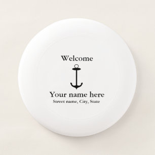 Welcome anchor simple design add name place detail Wham-O frisbee