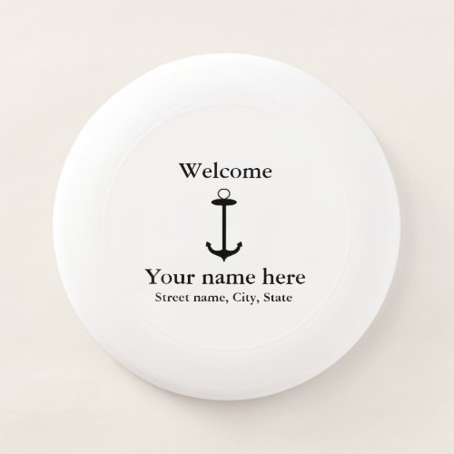 Welcome anchor simple design add name place detail Wham_O frisbee