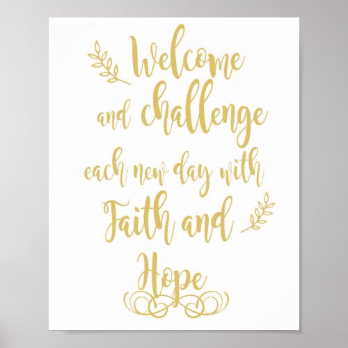 Welcome and Challenge Day with Hope and Faith Poster