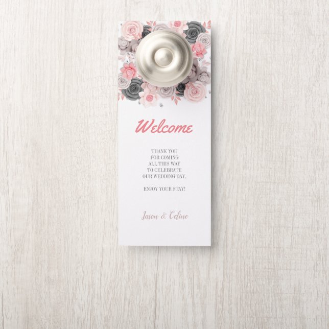 Welcome and Do not Disturb Wedding Door Hanger (On Knob)