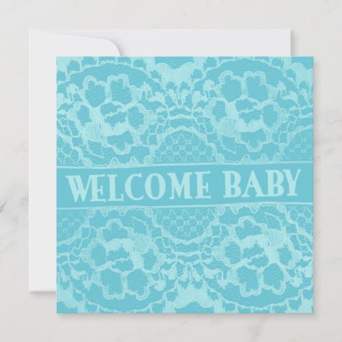 Welcome and Lace New Baby Announcement