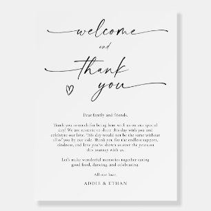 Welcome and Thank You Wedding Sign