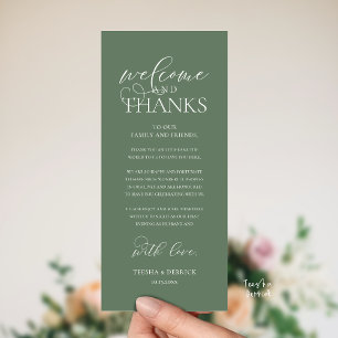 "Welcome and Thanks" Classy Reception Guest Card