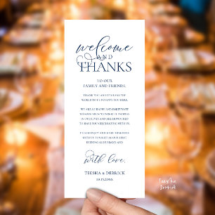 "Welcome and Thanks" Classy Reception Guest Card