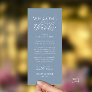 "Welcome and Thanks" Elegant Reception Guest Card