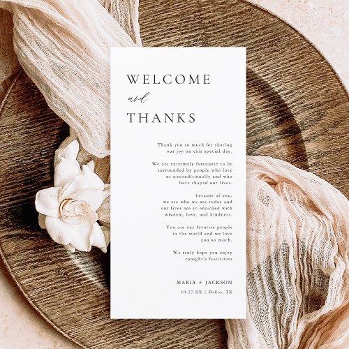 Welcome and Thanks Elegant Thank You Place Cards