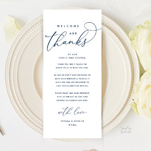 Welcome and Thanks, Modern Dinner Thank You Card