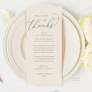 Welcome and Thanks, Modern Dinner Thank You Card