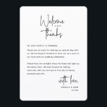 Welcome and Thanks, Place Setting Thank You Card<br><div class="desc">Introducing the perfect finishing touch to your wedding reception - our elegant Black and White Wedding Thank You Place Setting Cards, with card title "Welcome and Thanks" ! Designed to express your heartfelt appreciation for each guest's presence on your special day, these cards are the ideal way to add a...</div>