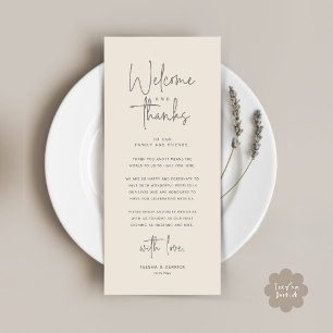 Welcome and Thanks Place Setting Thank You Card