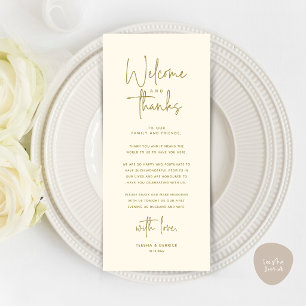Welcome and Thanks Place Setting Thank You Card