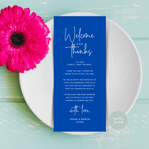 Welcome and Thanks Place Setting Thank You Card
