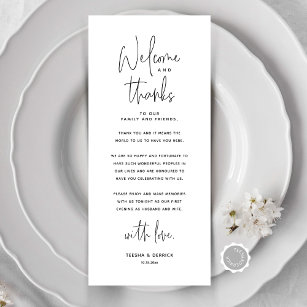 Welcome and Thanks, Place Setting Thank You Card