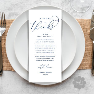 Welcome and Thanks, Place Setting Thank You Card