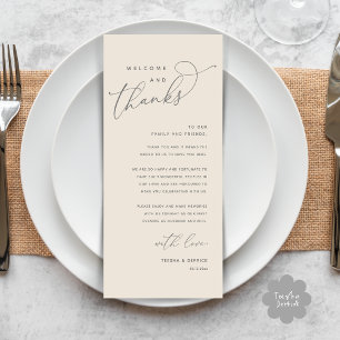 Welcome and Thanks, Place Setting Thank You Card