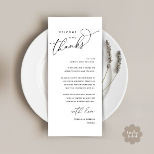 Welcome and Thanks, Place Setting Thank You Card