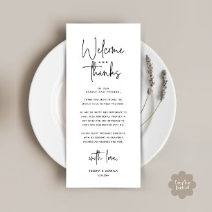 Welcome and Thanks, Place Setting Thank You Card