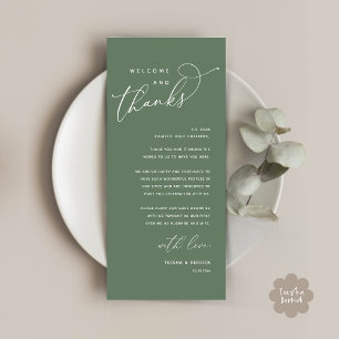 Welcome and Thanks, Place Setting Thank You Card