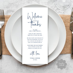 Welcome and Thanks, Place Setting Thank You Card