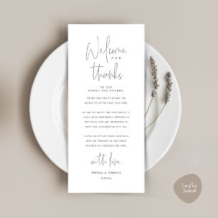 Welcome and Thanks, Place Setting Thank You Card