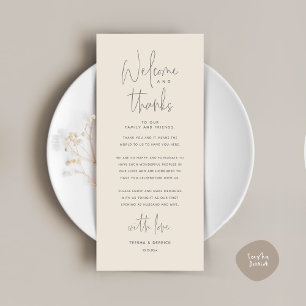 Welcome and Thanks, Place Setting Thank You Card