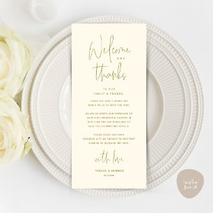 Welcome and Thanks, Place Setting Thank You Card