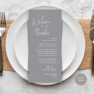 Welcome and Thanks, Place Setting Thank You Card