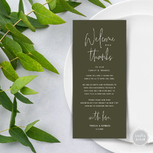 Welcome and Thanks, Place Setting Thank You Card