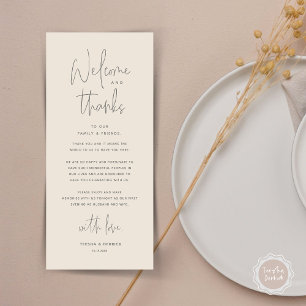 Welcome and Thanks, Place Setting Thank You Card