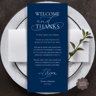 Welcome and Thanks, Wedding Dinner Thank You Card