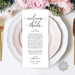 Welcome and Thanks Wedding Place Setting Card<br><div class="desc">Share the love and show your appreciation to your guests, when they sit down at their seat and read this personalised black and white charming dinner, lunch, brunch Place setting thank you card. It's a wonderful way to kick off your special day celebration! This card is sure to set the...</div>