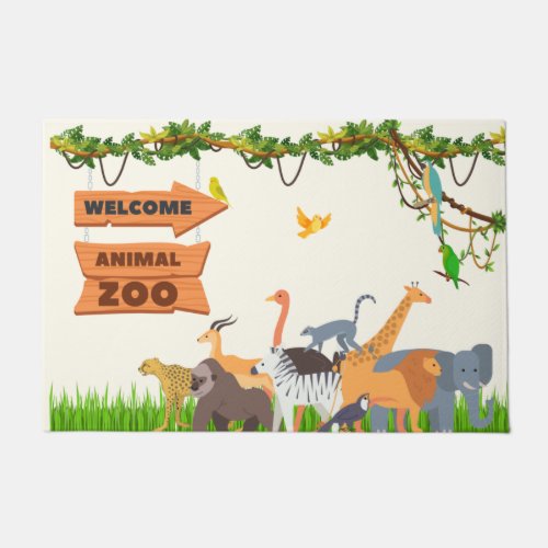 WELCOME ANIMAL ZOO DOORMAT