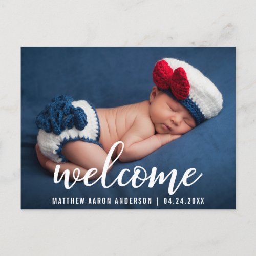 Welcome Announcement New Baby Modern