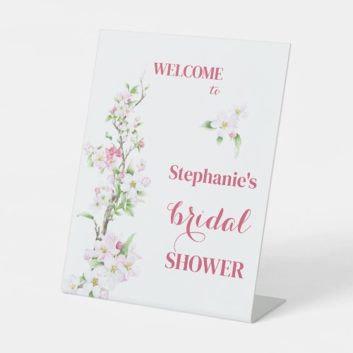 Welcome Apple Blossom Bridal Shower Personalized Pedestal Sign