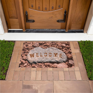 WELCOME Arizona Southwest Lava Rock Stepping Stone Doormat