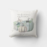Welcome Autumn - Blue Pumpkin Throw Pillow at Zazzle