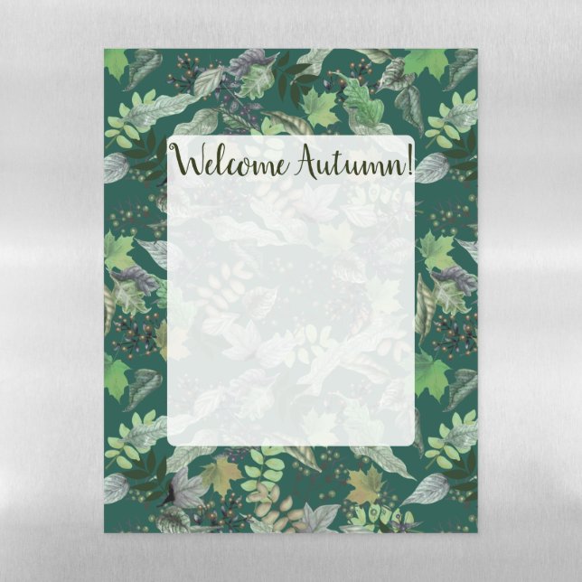 Welcome Autumn! | Fall Foliage Magnetic Dry Erase Sheet (Vertical)
