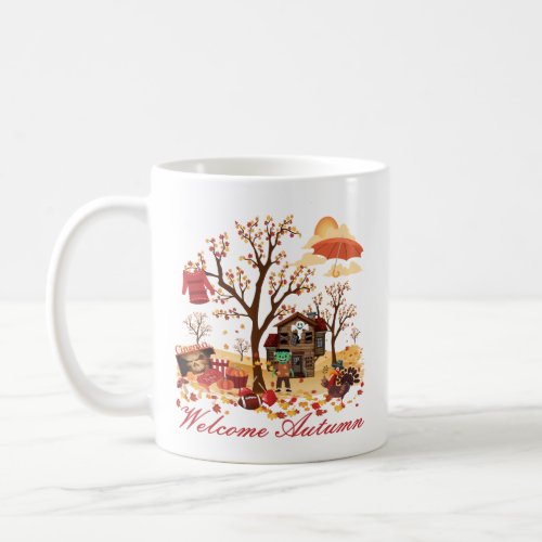 Welcome Autumn Fall Scenery Coffee Mug
