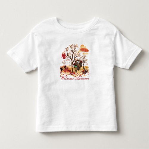 Welcome Autumn Fall Scenery Toddler T_shirt