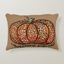 Welcome Autumn filigree pumpkin