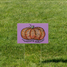 Welcome Autumn filigree pumpkin