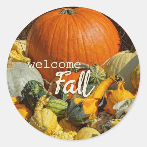 Welcome Autumn Seasonal Classic Round Sticker