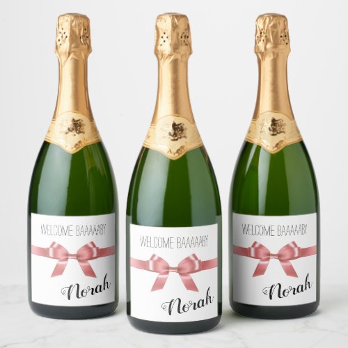 Welcome Baaaby Little Lamb Shower Celebrate Party Sparkling Wine Label