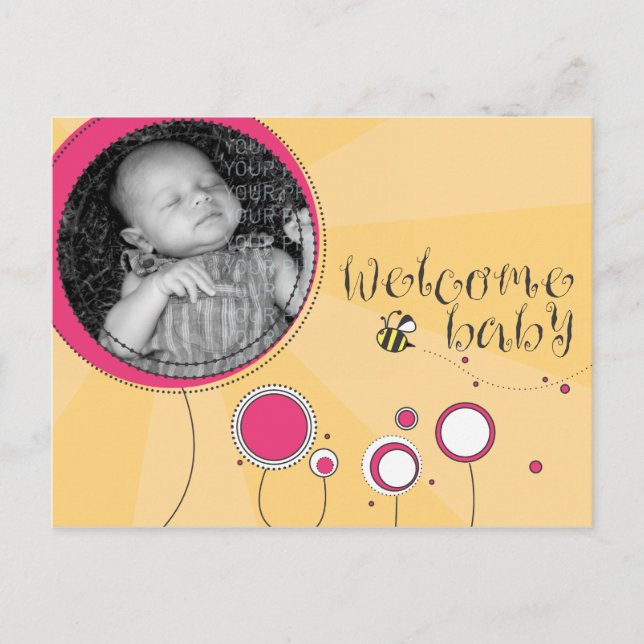 Welcome Baby Announcement Postcard (Front)
