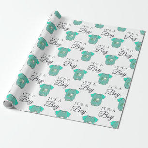 Welcome Baby Baby Boy Toy Train Wrapping Paper