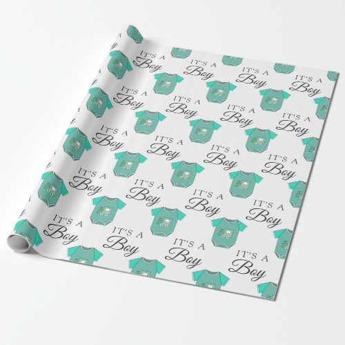 Welcome Baby  Baby Boy Toy Train Wrapping Paper