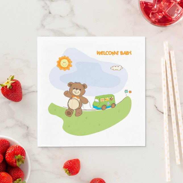 Welcome Baby Bear Napkins (Creator Uploaded)